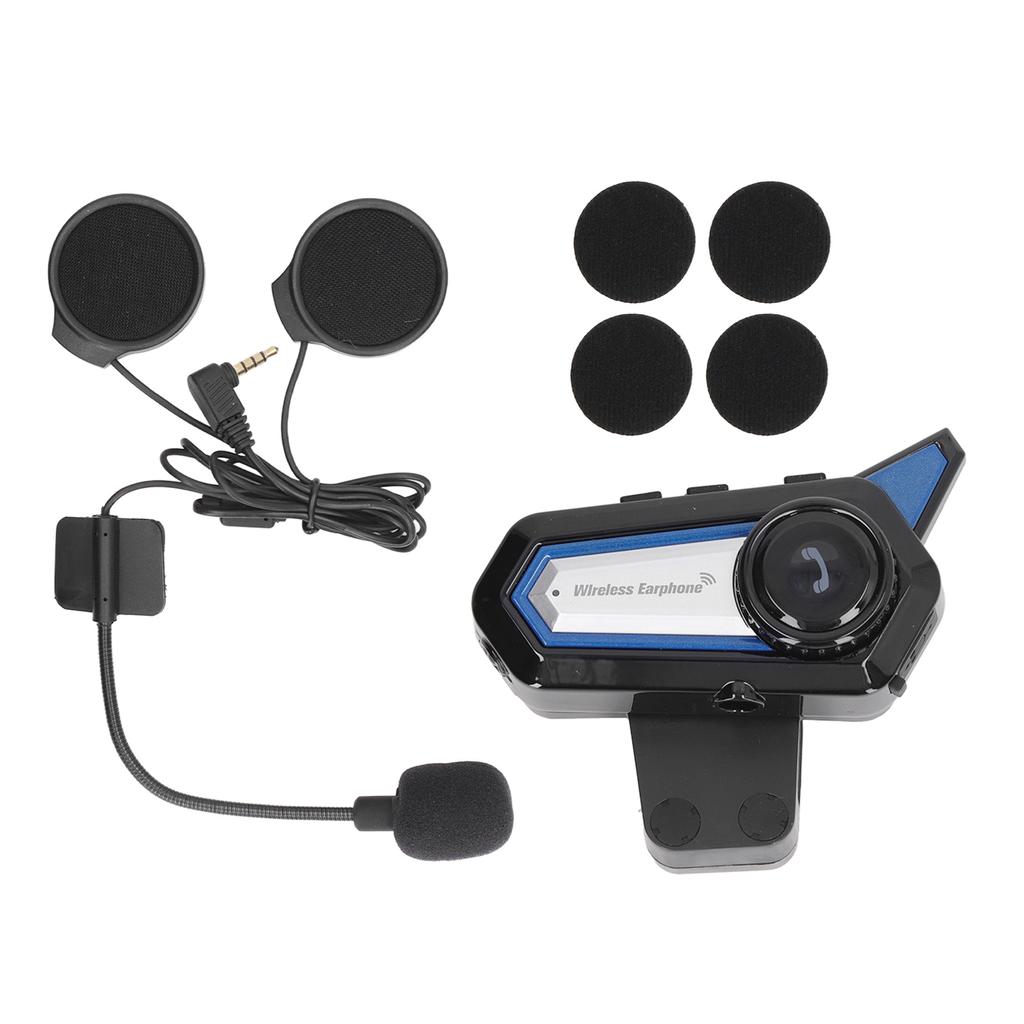 BT31 Motorcycle Bluetooth Helmet Headset Wireless Hands Free Stereo Waterproof Noise Cancelling Headset with Flashlight