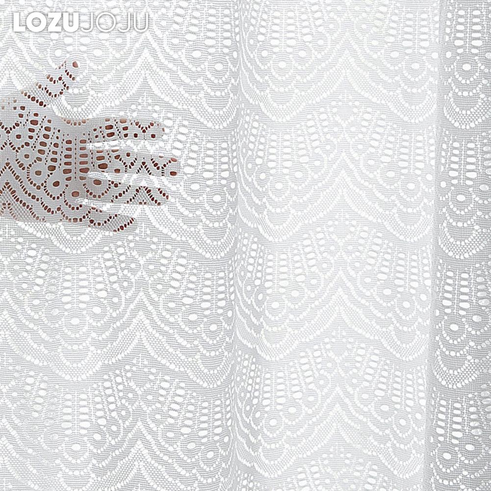 1 ADET LOZUJOJU %10-20 Karartma Fransız Tarzı Basit Romantik Dantel Çözgü Örme Saf Beyaz Tül Perde Oturma Odası Yatak Odası Balkon Ev Dekoru