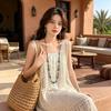 Ethnic Style Beaded Necklaces Bohemia Sweater Chain Fashion Jewelry Ceramic Chain  For Women