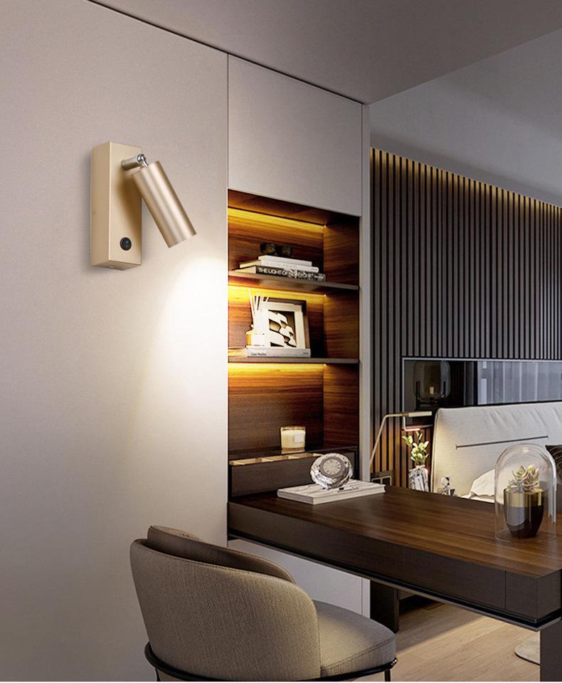 Modern Minimalist Rotating LED Wall Light for Bedroom, Hotels, Hallways, and Staircases
