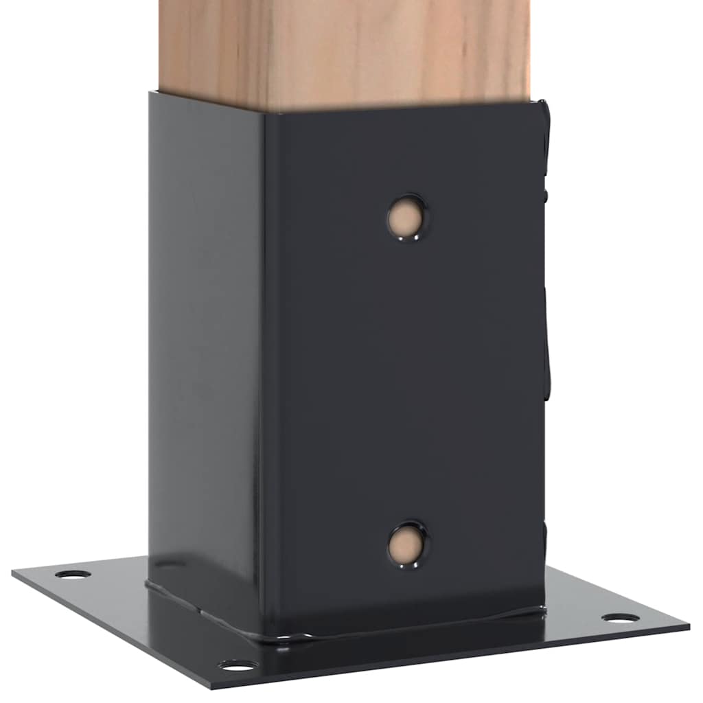 vidaXL Pfostenträger Quadrat 4 Stk. 91x91 mm Pulverbeschichteter Stahl