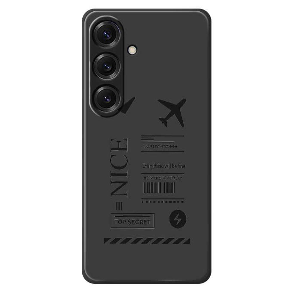 For Samsung Galaxy S25 Case Boarding Ticket Pattern Printing Straight Edge TPU Phone Back Cover