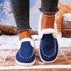 Foreign Trade New Velvet Warm Flat-soled Cotton Shoes Women's Autumn Round Head Foot Cover Large Size Low-top Single Shoes