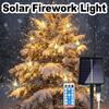 Solar Firework Light Copper Wire Remote Control Warm White String Lamp Outdoor Garden Party Decorative Christmas Art Room Gift
