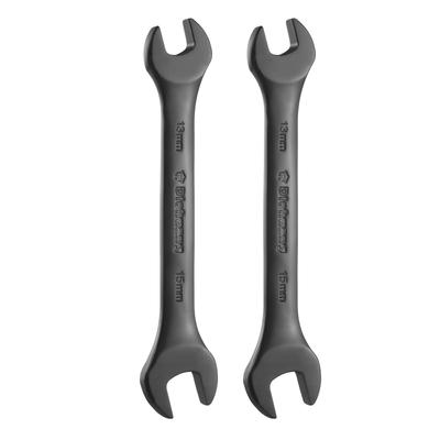 Heavy Duty Double Wrench 13mm X Metric Flat Head for Auto Repair and Furniture Black Open-End Set, 15mm, Standard, Wrench, 2-Piece Set,