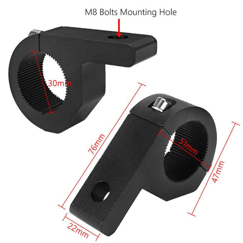 Universal 2x19mm/25mm/30mm Bullbar Pipe Mount Bracket Clamps LED Work Light Bar 2 Inserts Tool Clamp Holder