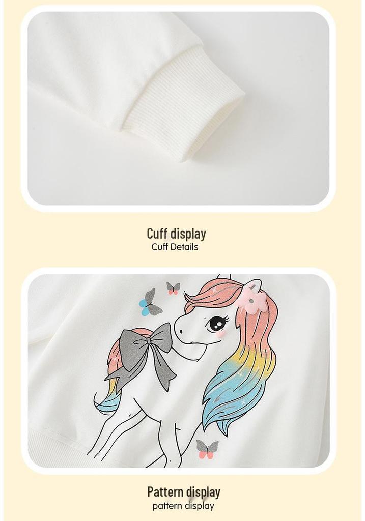 Toddler & Kids' Cute Unicorn Print Crew Neck Sweatshirt - Autumn/Winter 2026 Fashion