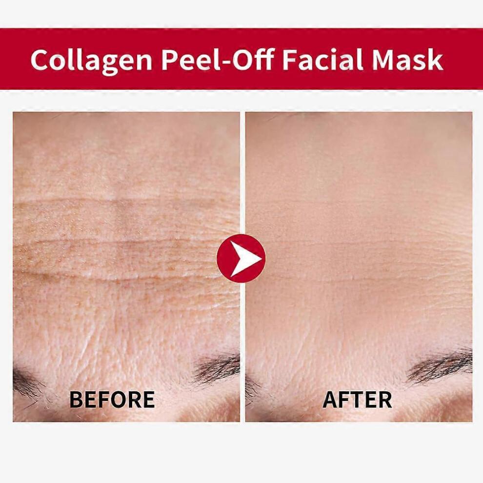 (3pcs) 50ml Real Collagen Fit Wrapping Mask, Peel-Off Facial Mask, Anti-Aging & Hydrating Face Mask for Hydration, Glow & Firming