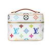 Louis Vuitton X Takashi Murakami Collaboration Nice Artificial Leather Handbag Makeup Bag Women's White M27941
