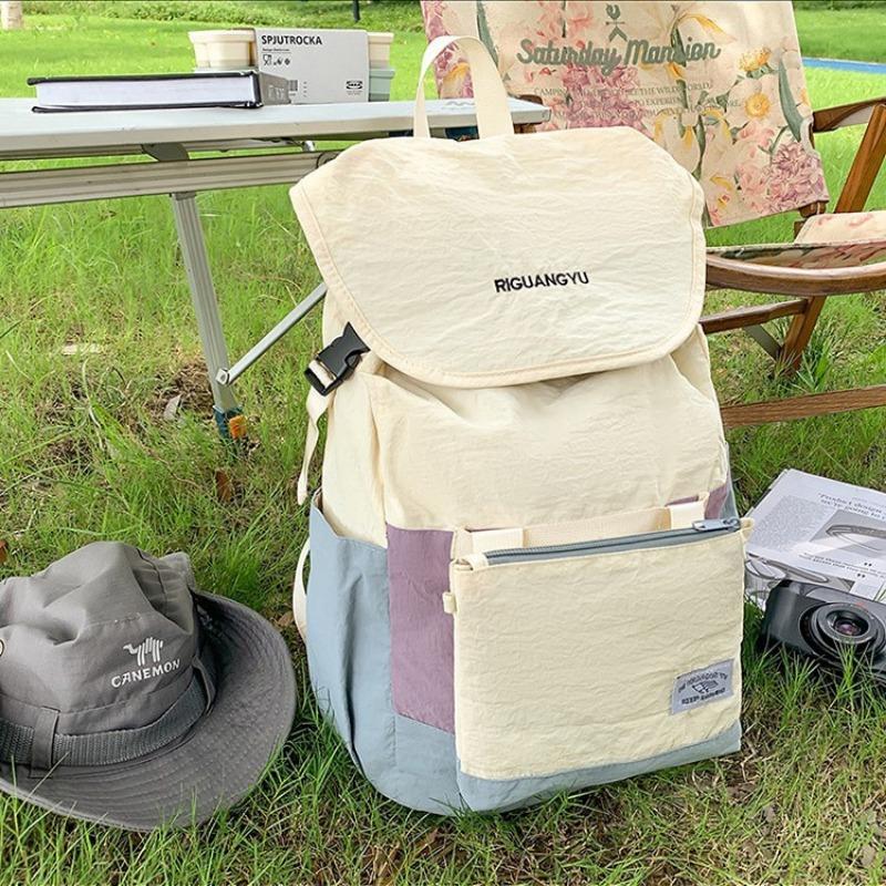 Large Capacity Cloth Bag Backpack Women's Leisure Simple Versatile Mountaineering Bag Sports Fitness Lightweight Travel Backpack