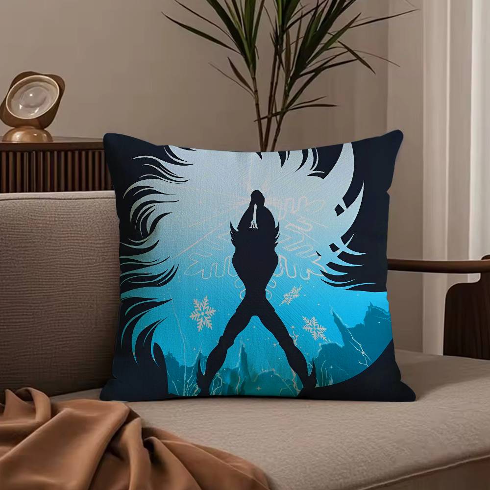 Anime S-Saint S-Seiya Pillow Case Anti-dustmite Pillowcase Invisible zipper silky short plush Sofa cushion cover