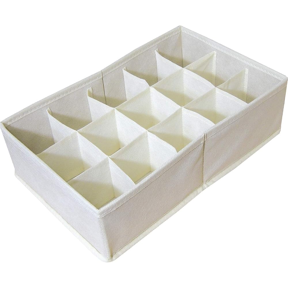 YAMAZEN Divider Box, 21cm (W) x 34cm (D) x 10cm (H), 15-Compartment Type, Clothing Storage, Drawer