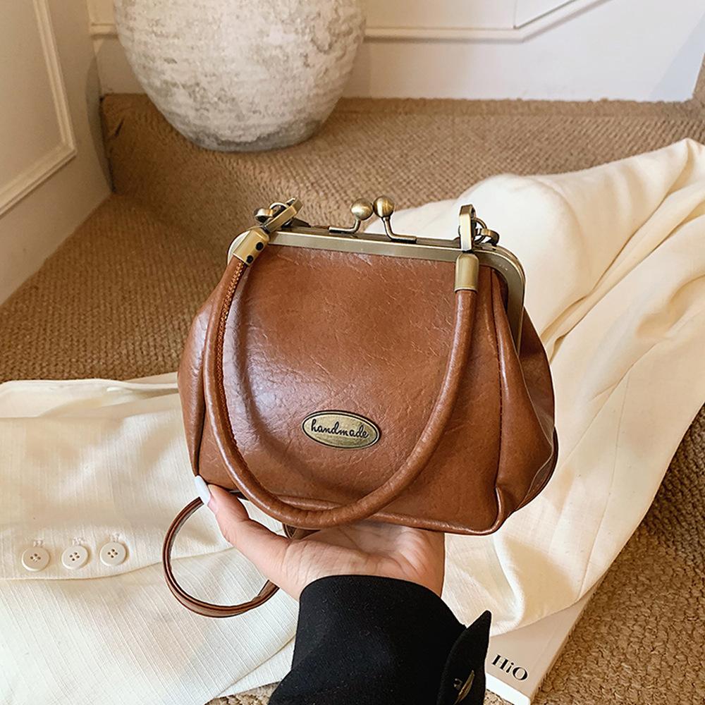 Kleine Vintage Clip-Geldbörse, Geldscheinetui aus weichem Ölwachsleder, Modische Aufbewahrungstasche