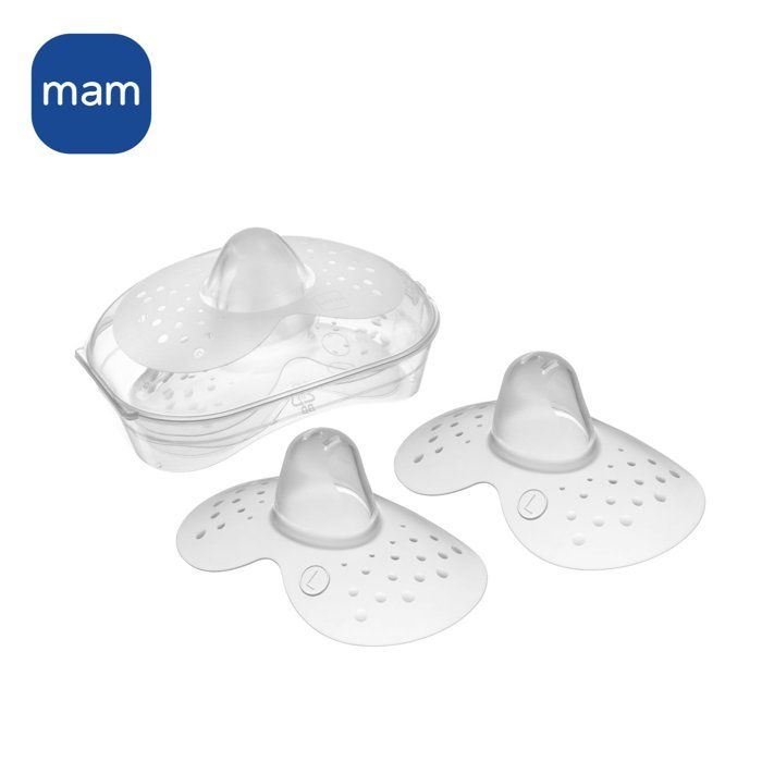 MAM Brusthütchen Größe L - Silikon - Sterilisationsbox X2