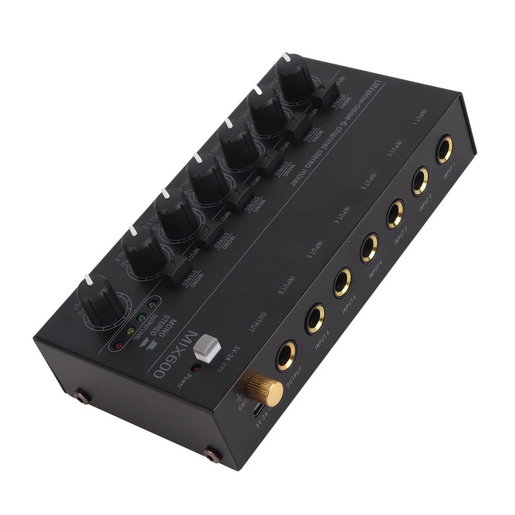 Hilitand Audio Stereo Line Low Mixer, Mixer, Compact, Metal, Noise, 100-240V