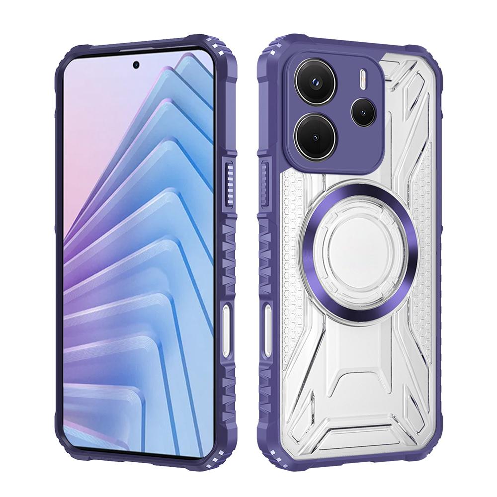 KEYSION Прозорий магнітний чохол для Redmi Note 14 5G М'який силікон+ПК Надміцний протиударний чохол для телефону для Redmi Note 14 4G