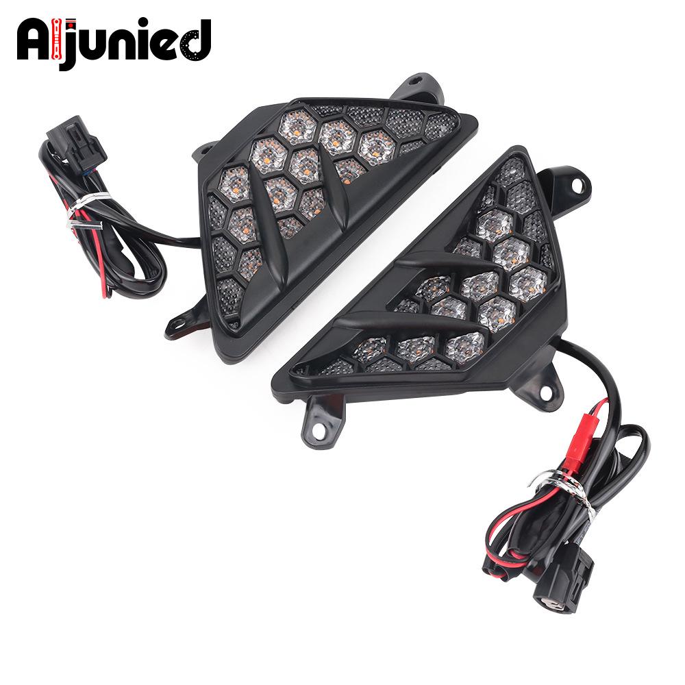 Kawasaki Ninja 650 ZX4R ZX25R LED Turn Signal Rearview Mirrors with Honeycomb Design