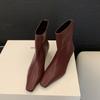 Fashion SUOJIALUN 2024 New Brand Women Ankle Boots Fashion Square Low Heel Slip On Ladies Elegant Short Boots Outdoor Dress Chelsea Boot