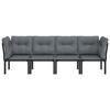 VidaXL Salon de Jardin 4 pcs, Chaises avec Dossier, Ensemble de Meubles, Mobilier de Patio Terrasse Extérieur, Noir et Gris 362802