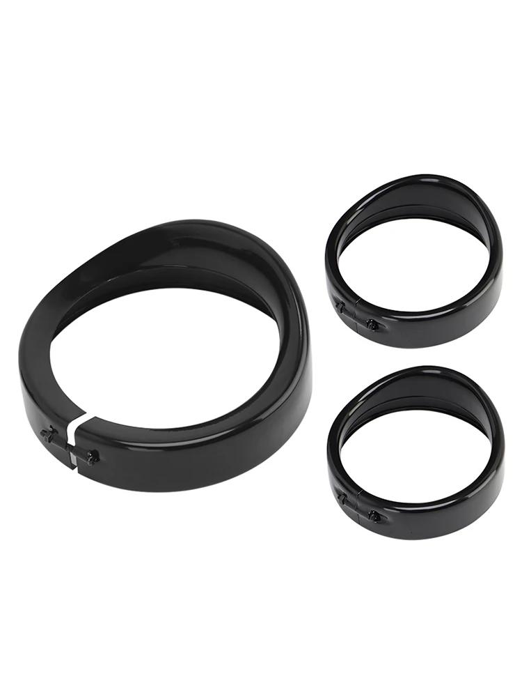 Motorcycle LED 7"+4.5" Headlight Trim Ring Visor Fog Light Trim Cover For Harley Touring Road King Electra Glide Softail FLD/FLH