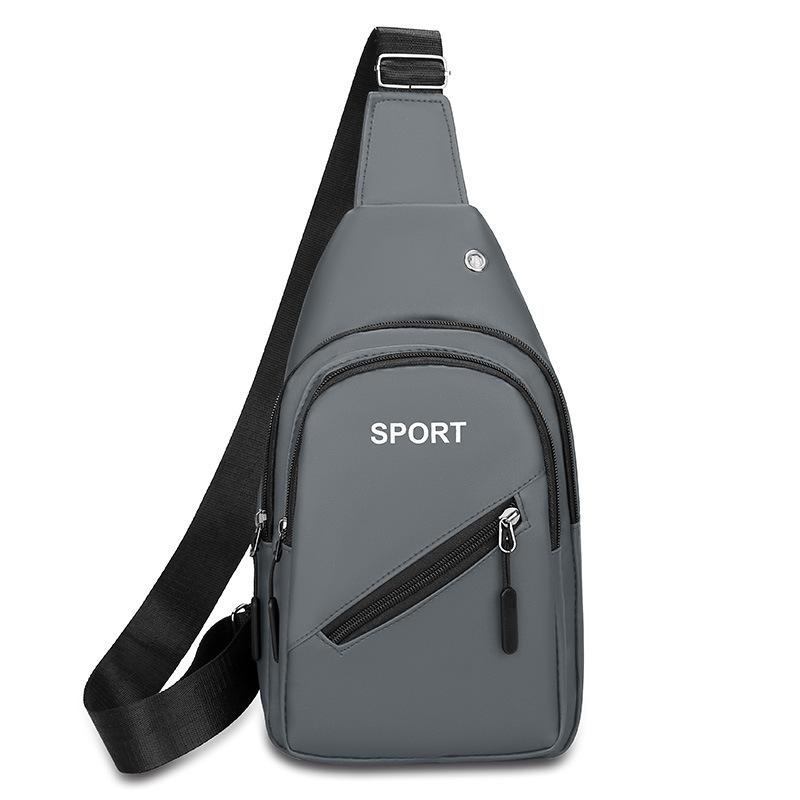 New Men's Business Solid Color Chest Bag Multi Functional Sports Outdoor Leisure Shoulder Bag Messenger Bag Waterproof