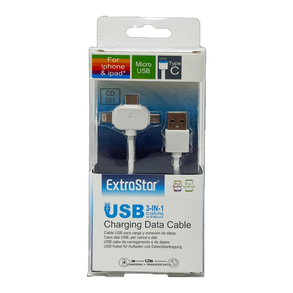 Extrastar 3 in 1 USB Cable