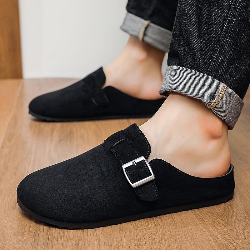 Men's slippers 2026 Men's Suede Sandals Retro Cork Clogs Men Mules Shoes  with Arch Support Unisex Classic Beach Birkenstok