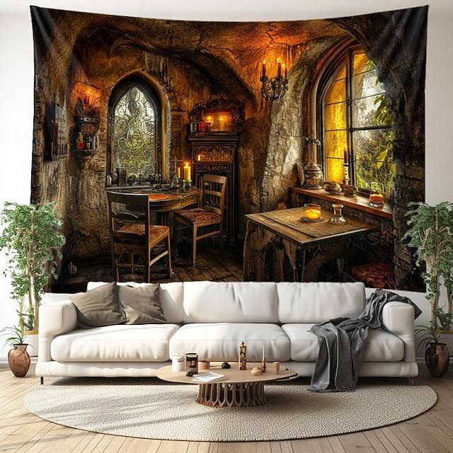 Large size fantasy house style tapestry wall art 75x100 чёрный
