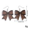 New Colorful 2D Bowknot Acrylic Print Earrings for Women Girls Sweet Leopard Bow Drop Earrings Jewelry Valentine's Day Gifts