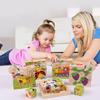 Klocki Drewniane Puzzle Układanka Zwierzęta 6W1 Zoo 9 Elementów Dzieci