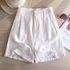 Light skin Tencel linen high waist shorts women's 1116 summer thin straight loose wide leg pants versatile five-point pants