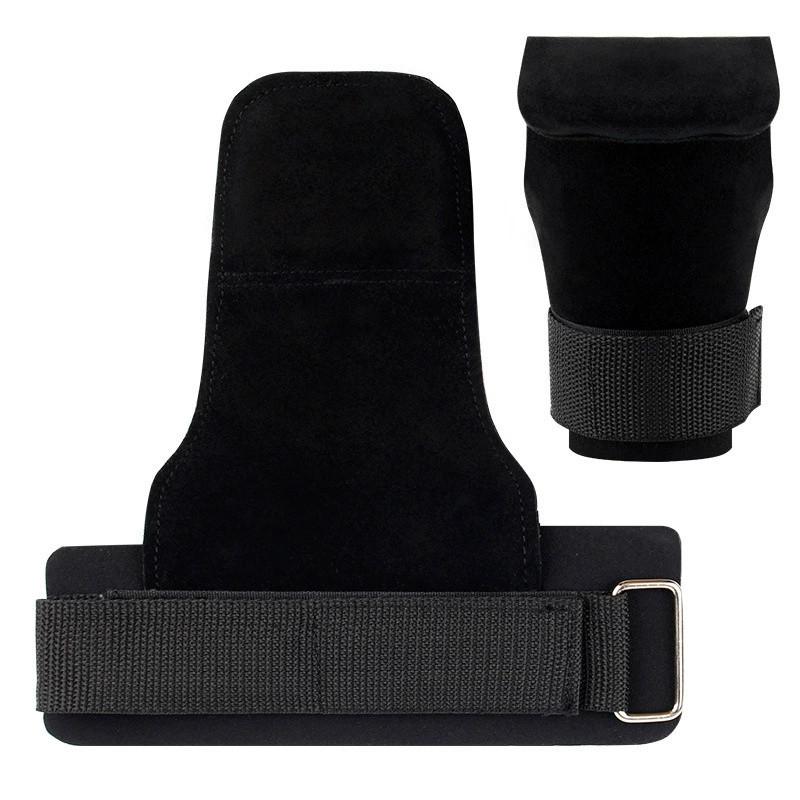 Custom Palm Grips Protect PU Powerlifting Weight Lifting Crossfit Hand Grip Adult Gym Wrist Straps Pull up Weightlifting чёрный