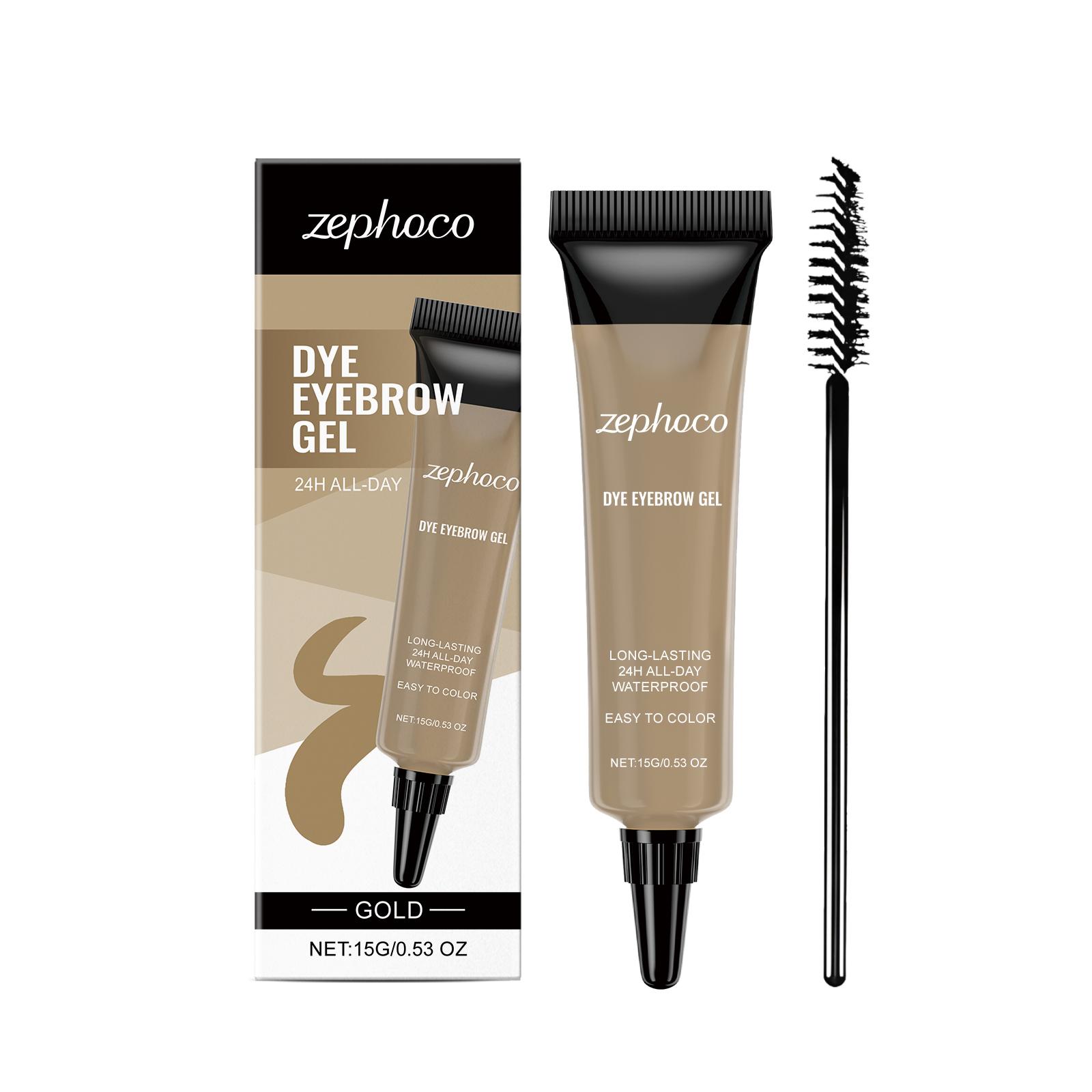 Zephoco daily retouching three-dimensional smooth color rendering, natural waterproof and long-lasting eyebrow cream (gold, brown, black) золотой