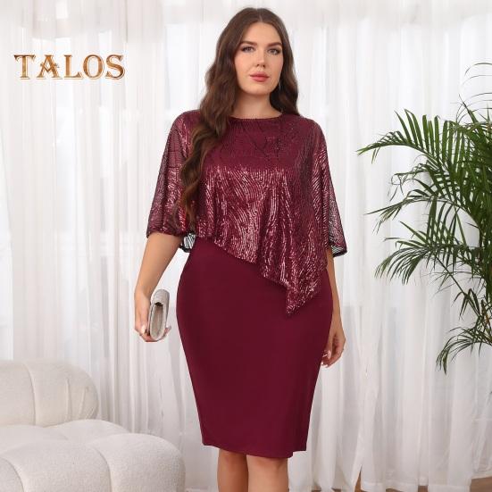 Ärmelloses Damen-Umhangkleid mit Paillettenbesatz Übergroßes Pailletten-Bodycon-Bleistiftkleid Damen Abend-Midikleid