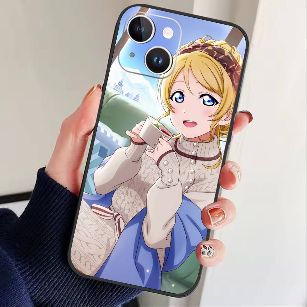L-Love live-Ayase Eli Phone Case For iPhone 16,15,14,13,12,17,Pro Max,Plus Silicone Black Case