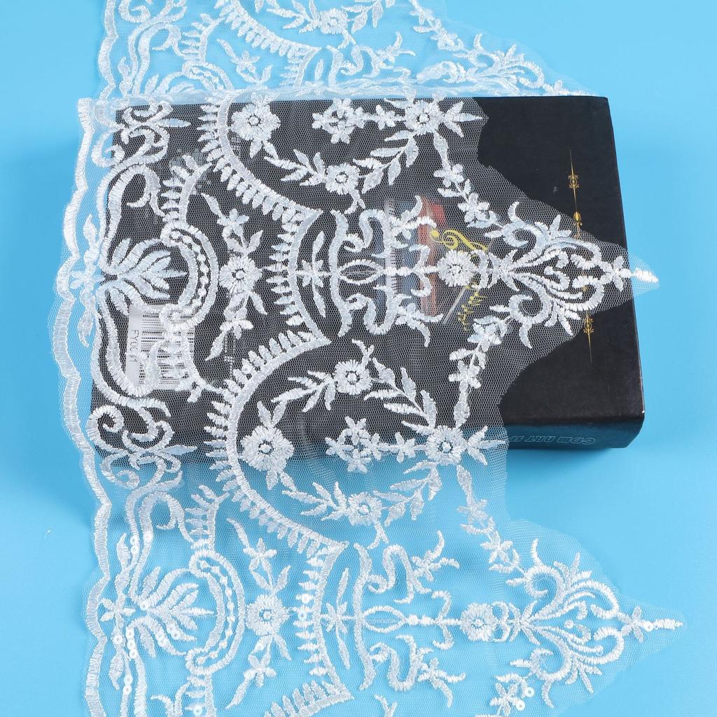 Flat Embroidery Lace Sequined Lace Accessories Polyester Silk Beads Fabrics Lace Dress Clothing Accessories Lace