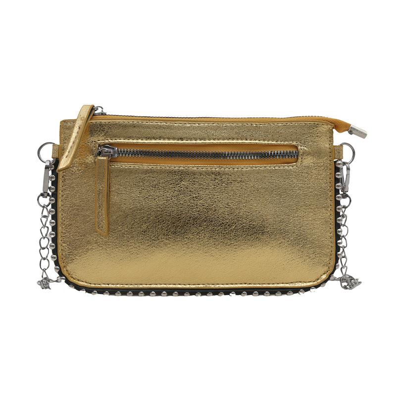 New Temperament Fashion Design Solid Color Retro Fresh Texture Shoulder Envelope Bag Chain Messenger Bag
