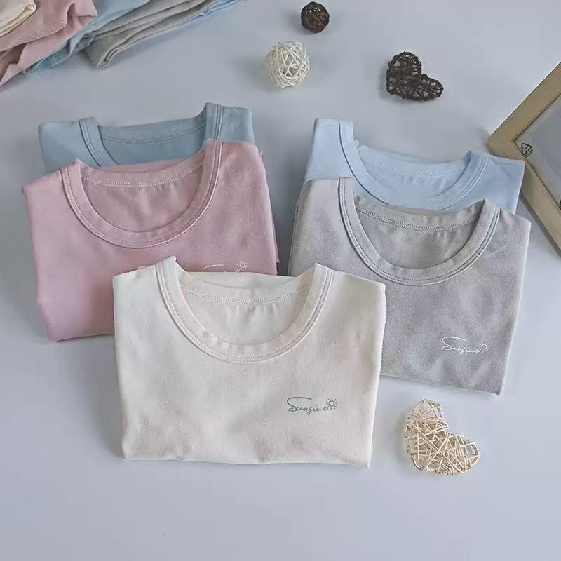 Kids' Lightweight Cotton Underwear Set - Autumn/Winter Pajamas for Elementary Students
