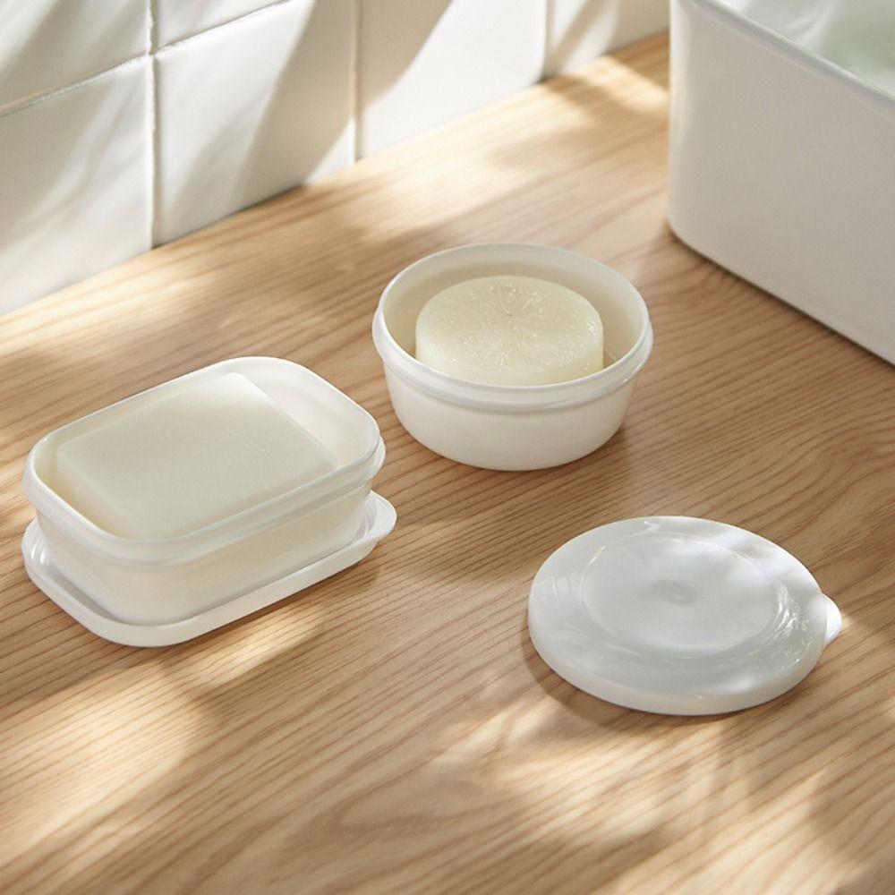 

Portable Travel Soap Box Creative Lid Drain Laundry Box New Soap Storage Box