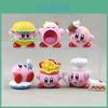 Sběratelské 6 stylů Kirby figurky jídla PVC Roztomilá dekorace do auta Dortové doplňky