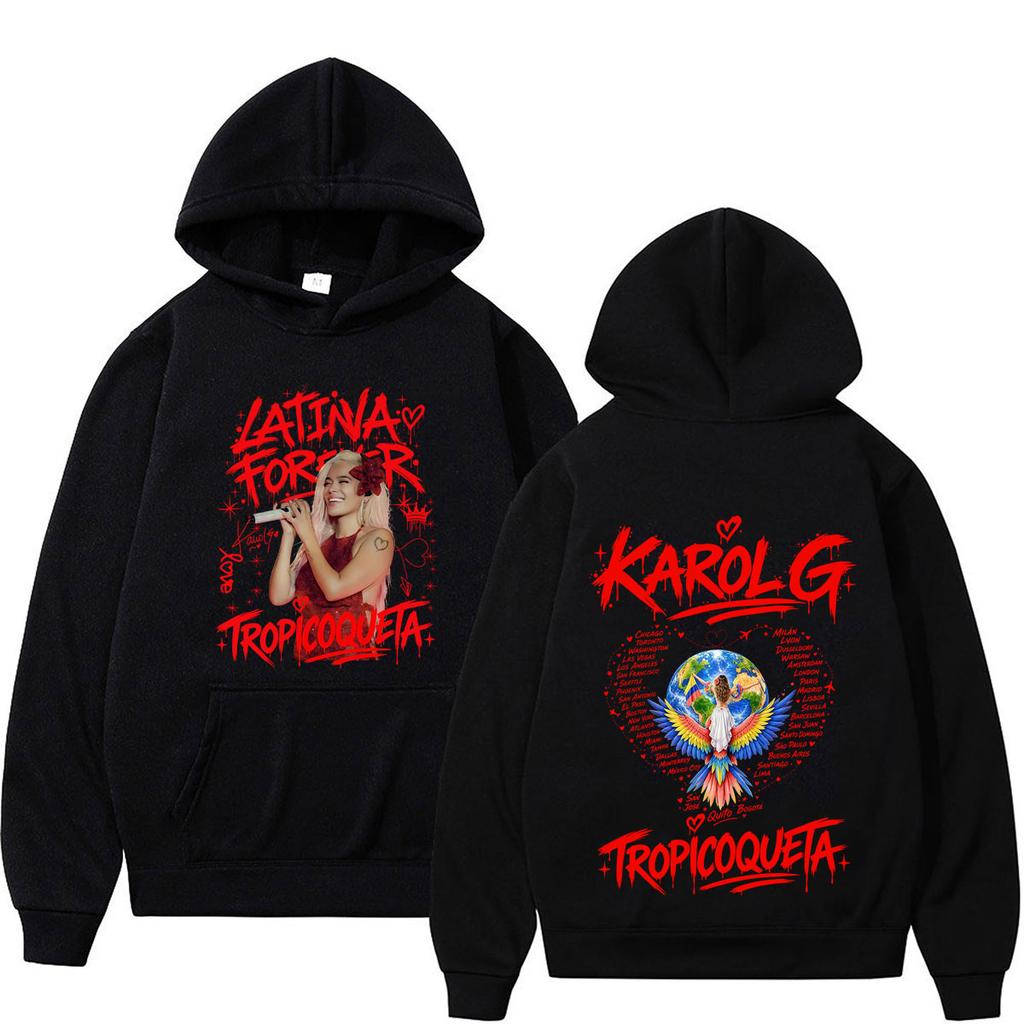 Karol G Tropicoqueta Album Tour 2026 Graphic Hoodie Men Women Fashion Sweatshirts Long Sleeves Loose Casual Oversized Pullover
