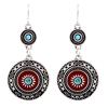 Bohemia Ear Stud Drop Dangle Earrings Long Ethnic Round Earrings Women Jewelry