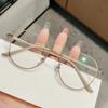 Oversized Round Frame Myopia Eyeglasses Fashion High Definition Near Sight Goggle Blue Light Blocking Eyewear 0-1.0-1.5-2.0-4.0