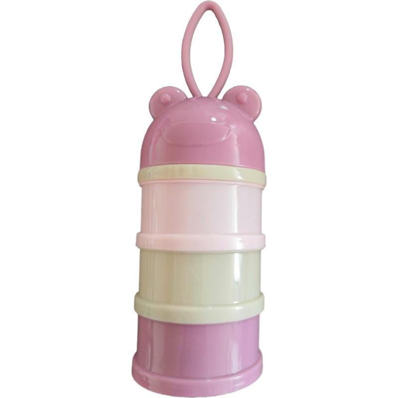 Portable Multi-layer Cartoon Baby Milk Powder and Snack Box with Independent Compartments