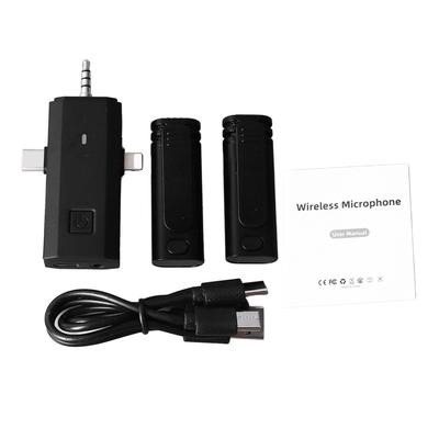 Drahtloses Lavalier-Mikrofonsystem 3 in 1 Universeller Empfänger Rauschunterdrückung Drahtloses Lavalier