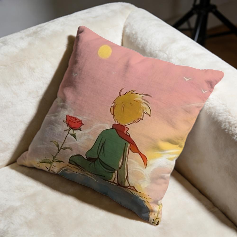 Trendy TThe Little Princeing Cushion Cover Soft Decorative Pillow Case Suitable for Bedroom Sofa Car Travel Use