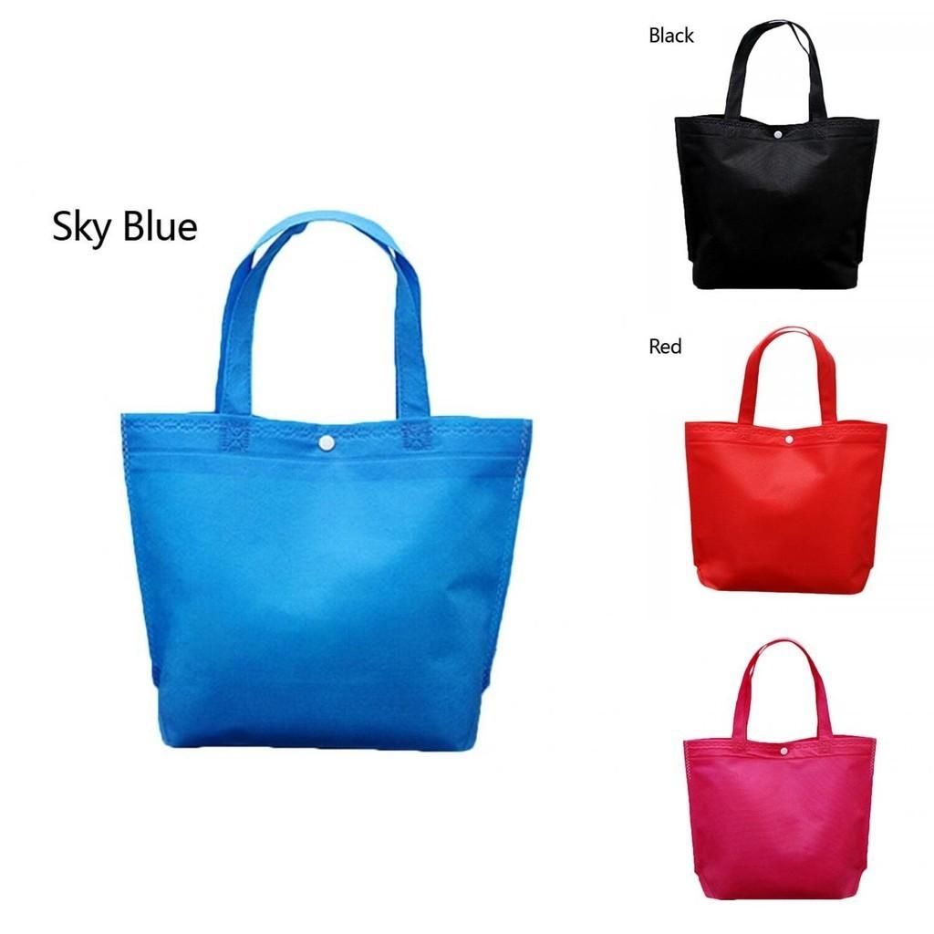 Timeless Design Foldable Button Shopping Bag Reusable Tote Pouch For Women