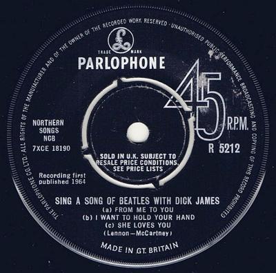 7-Zoll Schallplatte DICK JAMES - Sing A Song Of Beatles With Dick Ja R5212 Parlophone 1964 UK Pop Gebraucht