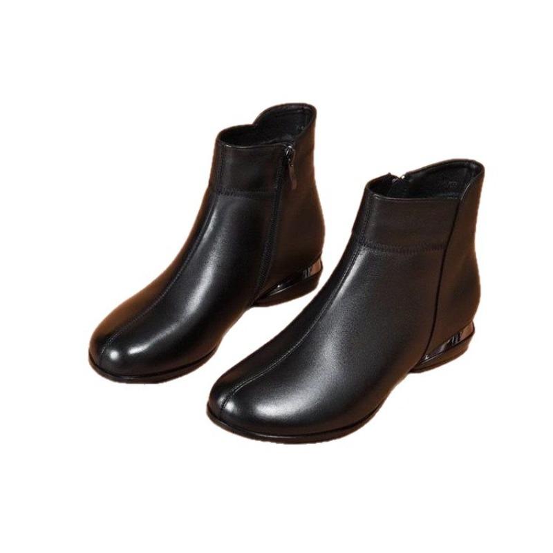 Zapatos planos, Botines de moda, Botas individuales nuevas para mujer, Botas nude de punta redonda, Botas de suela blanda
