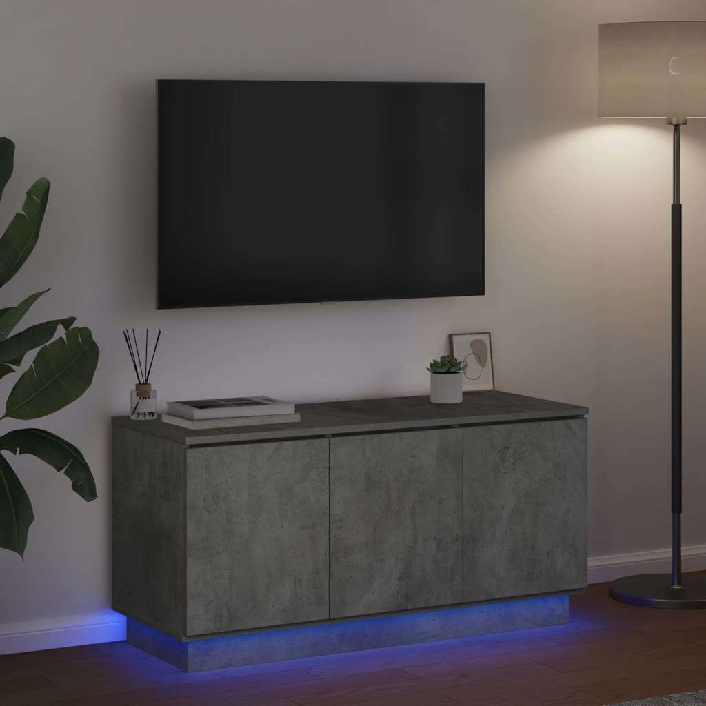TV Stand 100 x 38 x 49 cm Concrete Grey Engineered Wood
